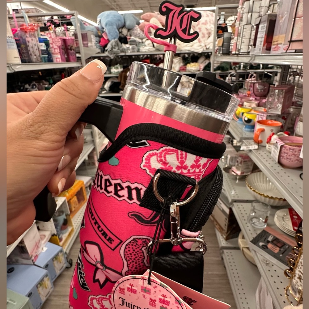 Juicy Couture Pink Tumbler w/ Juicy Couture Phone Holder and Pouch